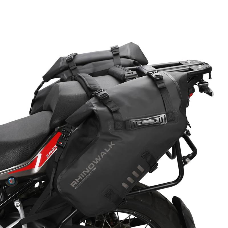 Rhinowalk Motorrad-Satteltaschen Gepäckträgertasche 28L (14L*2) wasserdichte Anti-Vibrations-Motorseitentaschen Umhängetasche Motorradtaschen für die meisten Adventure- und Sport-Bike-Motorradträger von Rhinowalk