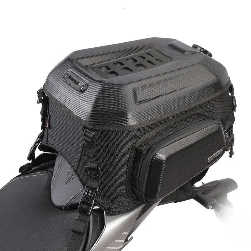 Rhinowalk Motorradtasche Multifunktionale Motorrad Hecktasche,Motorradgepäck 35L wasserdichte Gepäcktasche, Hell Schwarz von Rhinowalk