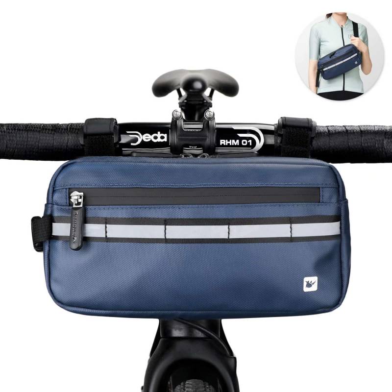 Rhinowalk Multifunktional Fahrrad Lenkertasche Wasserdicht Rahmentasche Oberrohrtasche Fahrradtasche Umhängetasche Handtasche Bauchtasche von Rhinowalk