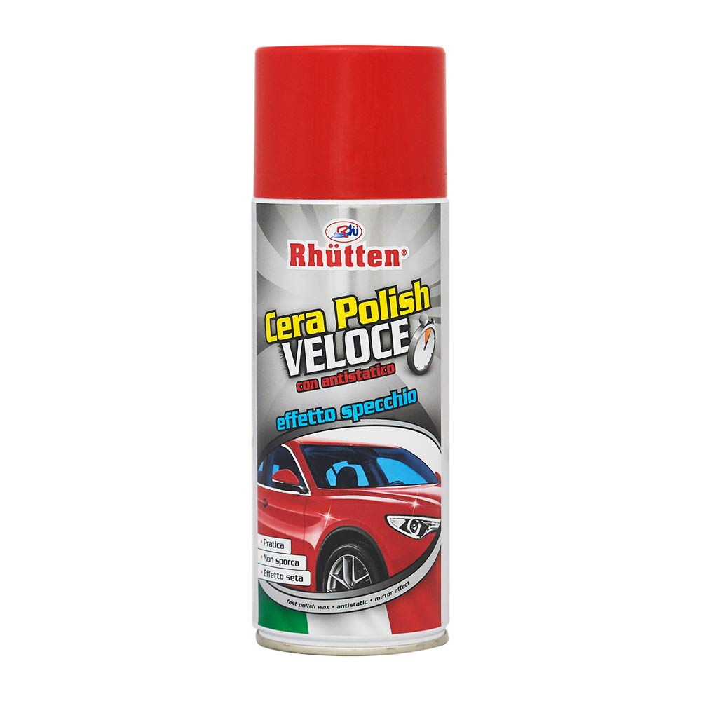 Rhütten, Schnelles Polish-Wachs, glänzend, lebendig, ideal zum Schutz der lackierten Oberflächen Ihres Autos, Motorrädern, Wohnmobilen, Spiegelwachs und Antistatik, 400 ml von Rhütten