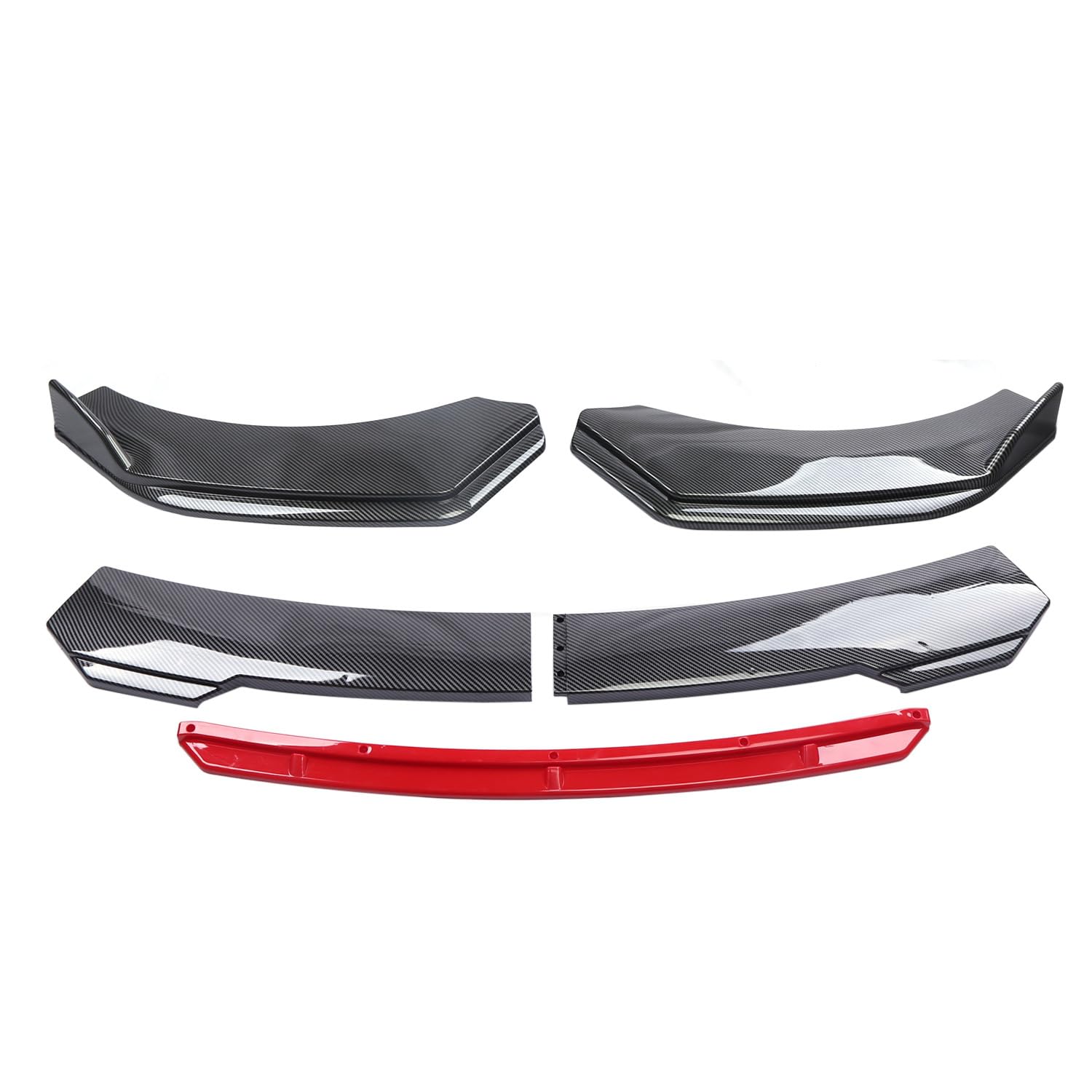 Auto-Frontspoiler, kompatibel mit BMW X1 E84 2010 2011 2012 2013 2014 2015, Stoßstangenspoiler,A-Carbon Fibre-Black-red von RiJpex