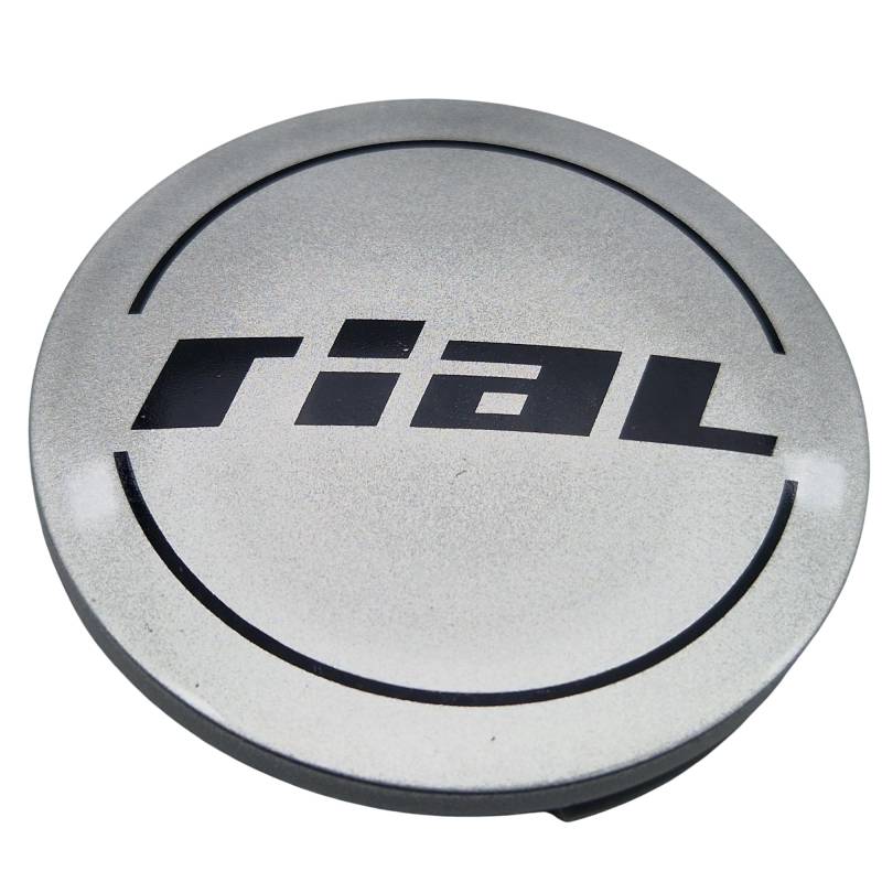 1X Rial Nabendeckel 60mm Silber (N23) Logo Schwarz - Original Felgendeckel/Nabenkappe/Hubcap von Rial