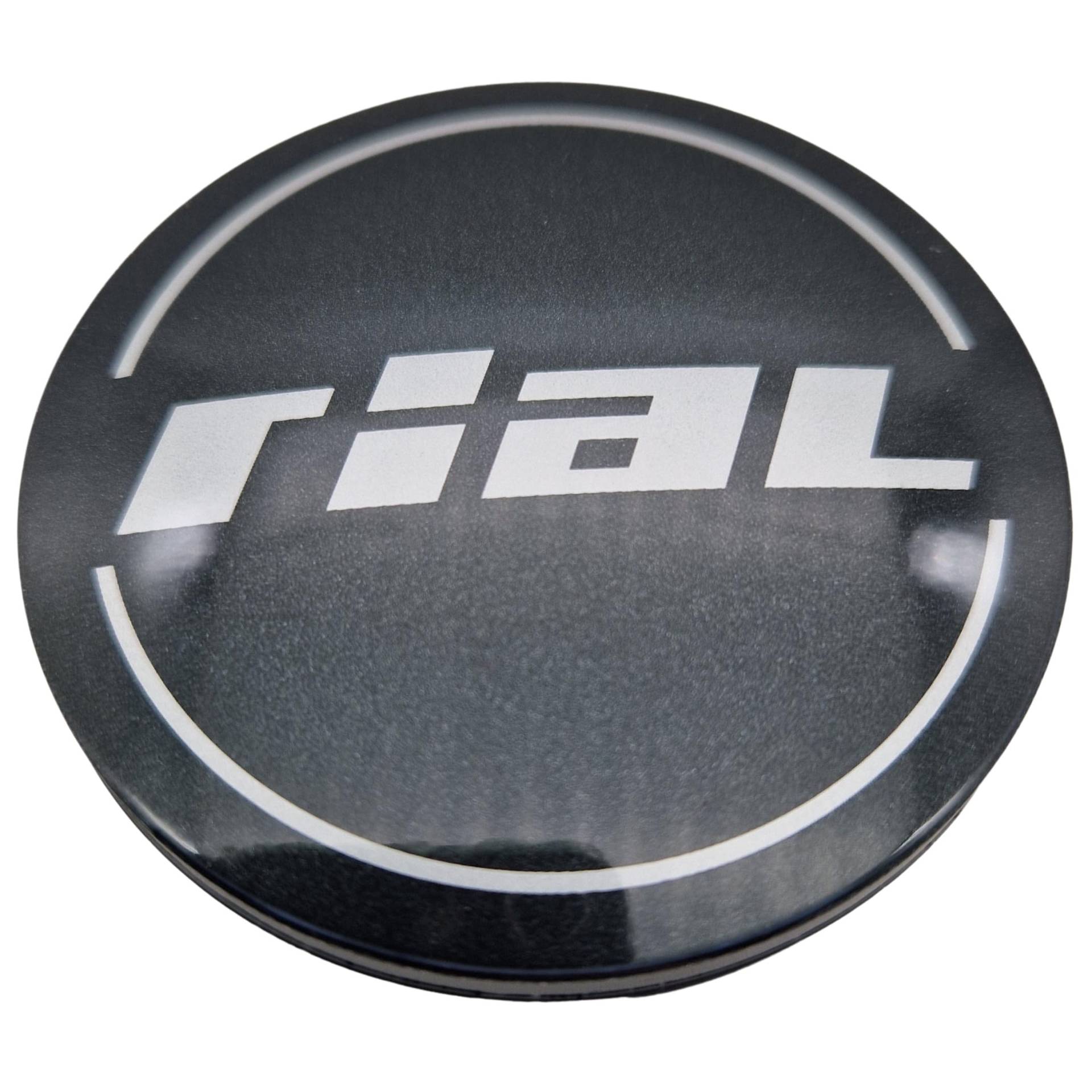 1X Rial Nabendeckel 60mm Titan (N23) Logo Silber Grau - Original Felgendeckel/Nabenkappe/Hubcap von Rial