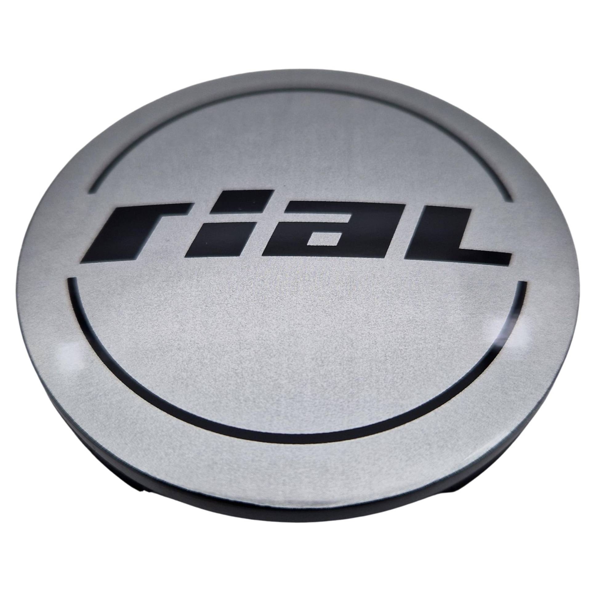 1X Rial Nabendeckel 64mm Sterling Silber (N32) Logo Schwarz - Original Felgendeckel/Nabenkappe/Hubcap von Rial