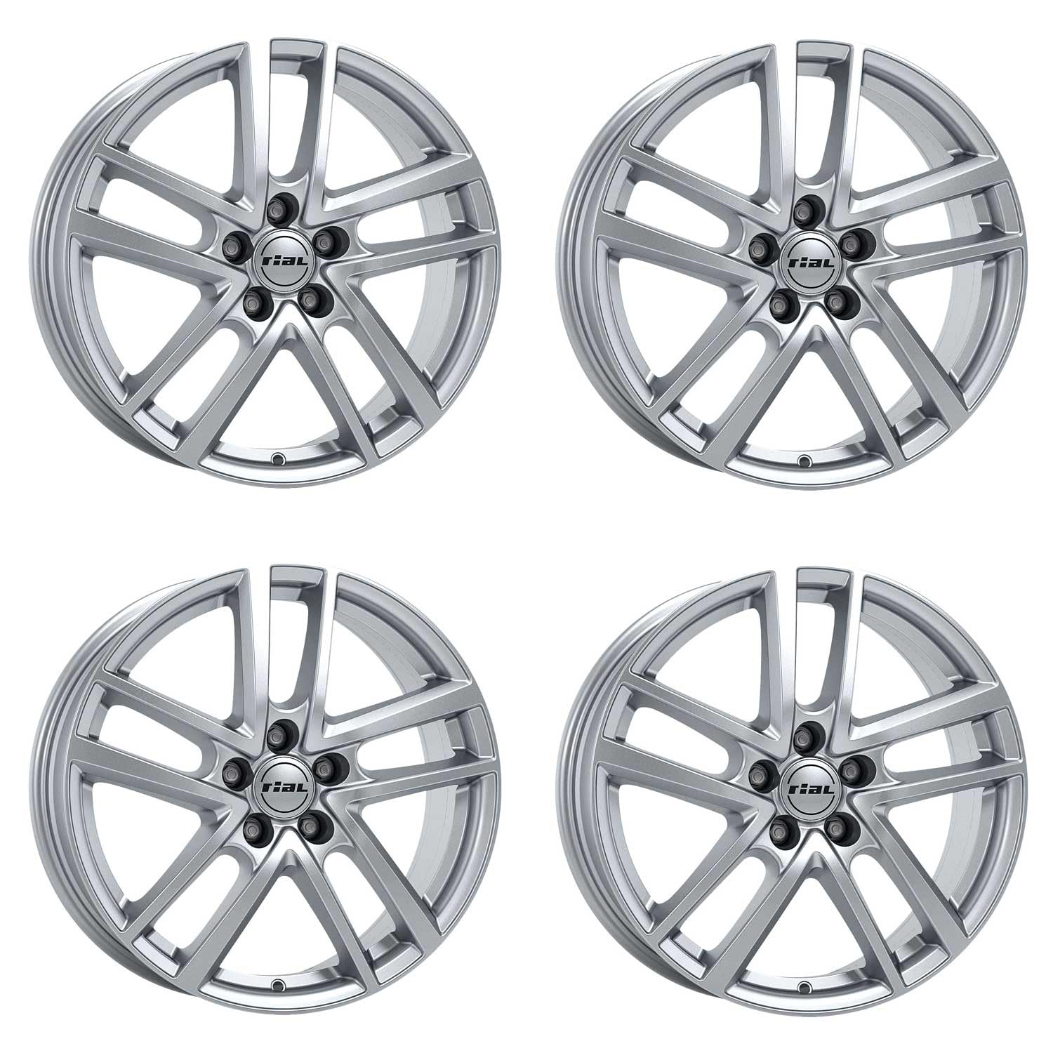 4x Rial Felgen Alufelgen Astorga 7.5Jx18 ET50 5x112 polar-silber kompatibel mit SKODA Octavia Superb Yeti von Rial