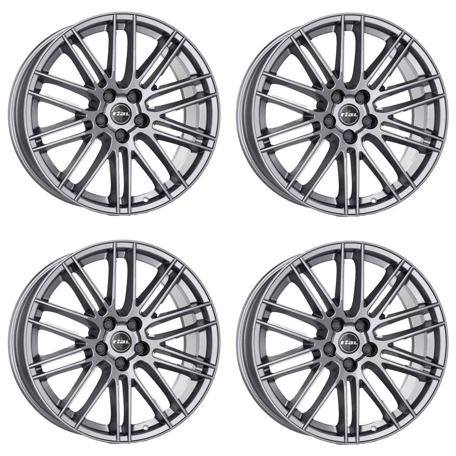 4x Rial Felgen Alufelgen Kibo 8.0Jx18 ET42 5x112 metal-grey kompatibel mit FORD Galaxy von Rial