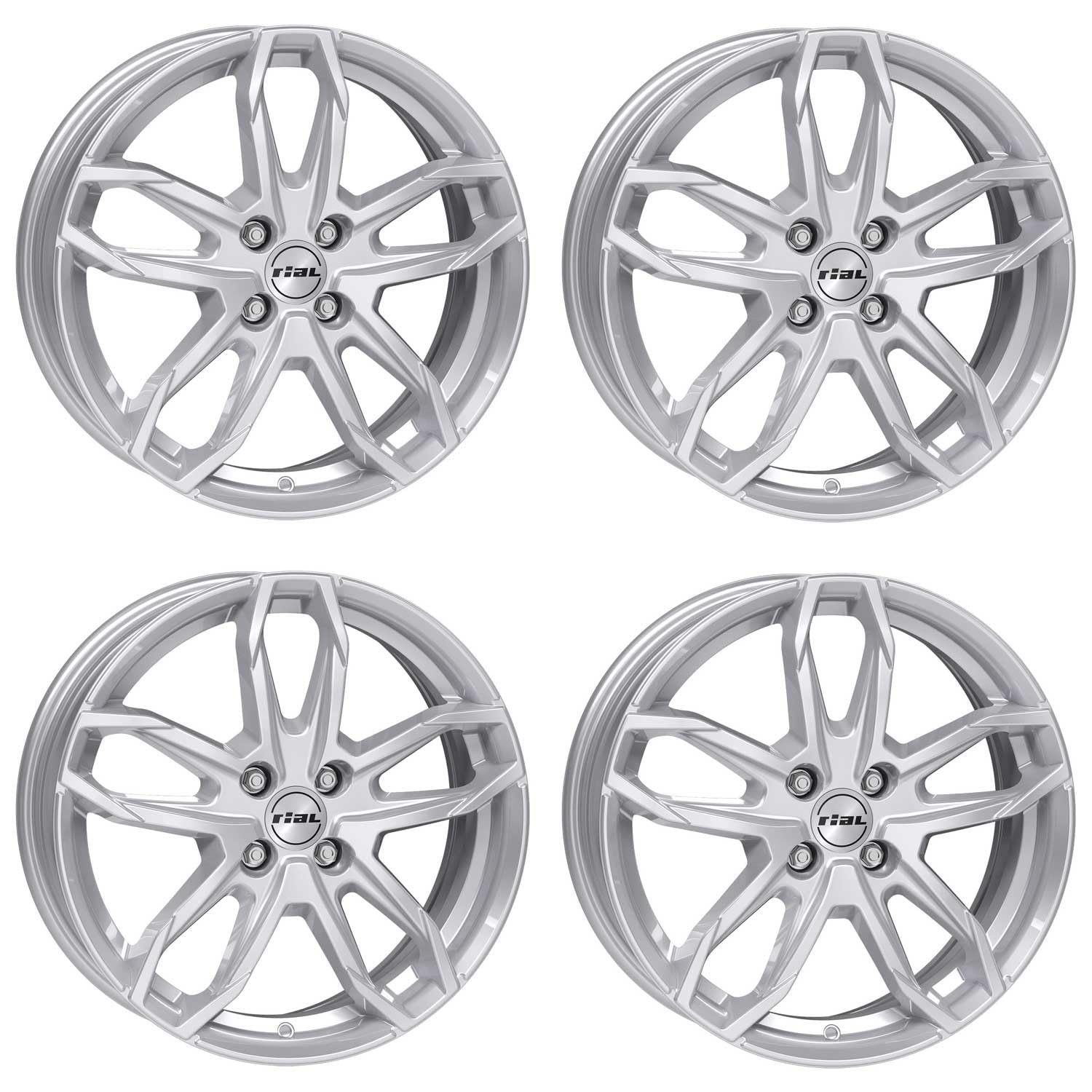 4x Rial Felgen Alufelgen Lucca 6.5Jx16 ET45 4x108 polar-silber kompatibel mit FORD Fiesta Focus Fusion KA von Rial