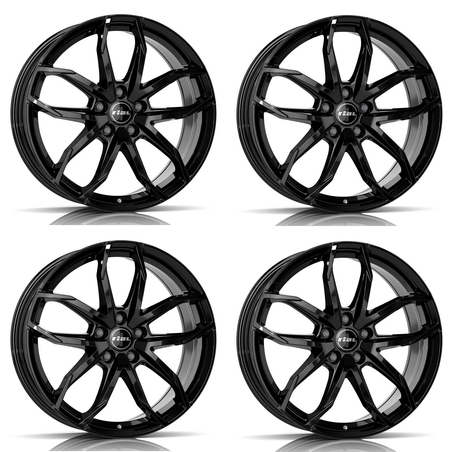 4x Rial Felgen Alufelgen Lucca 7.5Jx17 ET29 5x110 diamant-schwarz kompatibel mit FIAT 500 von Rial