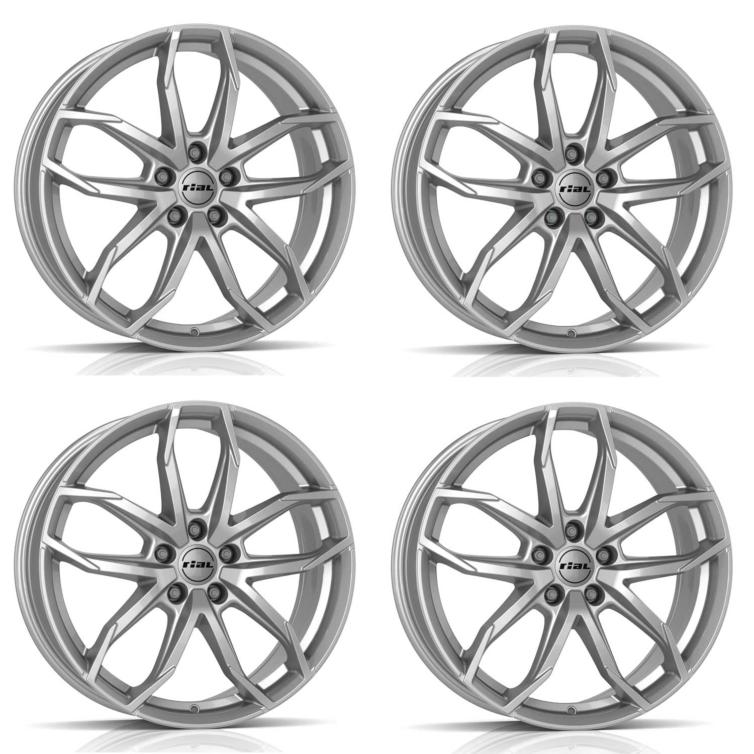 4x Rial Felgen Alufelgen Lucca 7.5Jx17 ET37 5x112 polar-silber kompatibel mit SEAT Alhambra Altea Ateca Cupra Formentor Exeo Leon Tarraco Tarra von Rial