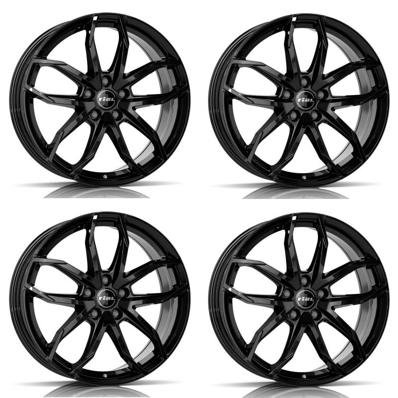 4x Rial Felgen Alufelgen Lucca 7.5Jx17 ET45 5x108 diamant-schwarz kompatibel mit CITROEN Berlingo C4 C5 Jumpy von Rial