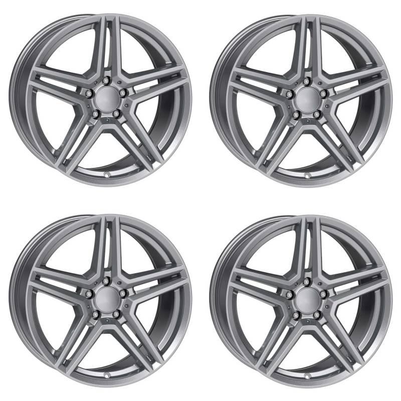 4x Rial Felgen Alufelgen M10 7.5Jx17 ET36 5x112 metal-grey kompatibel mit MERCEDES-BENZ A B C CLA E GLA GLB GLC von Rial