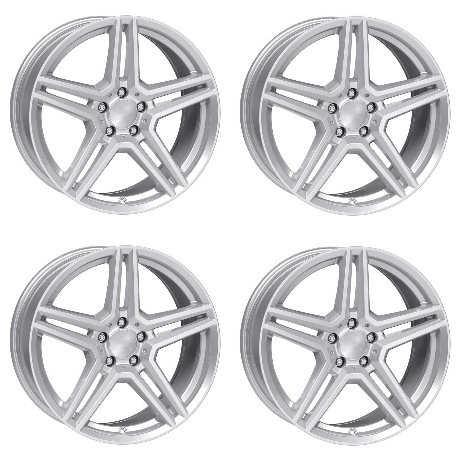 4x Rial Felgen Alufelgen M10 7.5Jx17 ET45 5x112 polar-silber kompatibel mit MERCEDES-BENZ A B C CLA E GLA GLB GLK S V Vito von Rial