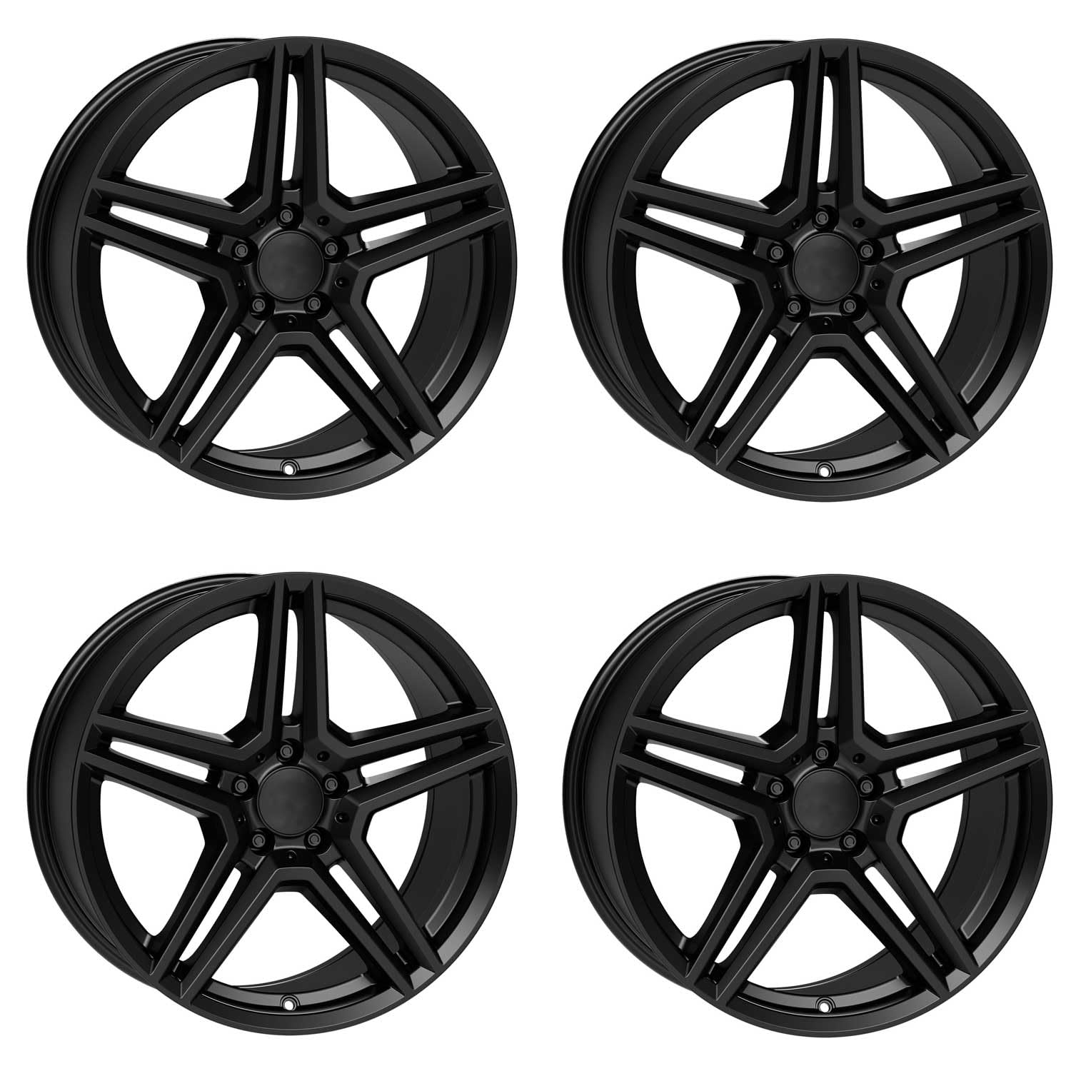 4x Rial Felgen Alufelgen M10 7.5Jx18 ET44 5x112 racing-schwarz kompatibel mit MERCEDES-BENZ A 45 A B C 43 C 450 C43 AMG 4Matic C CLA E EQA EQB von Rial