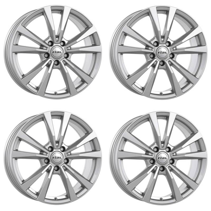 4x Rial Felgen Alufelgen M12 7.5Jx17 ET45 5x112 polar-silber kompatibel mit MERCEDES-BENZ A B C CLA E GLA GLB GLK S V Vito von Rial