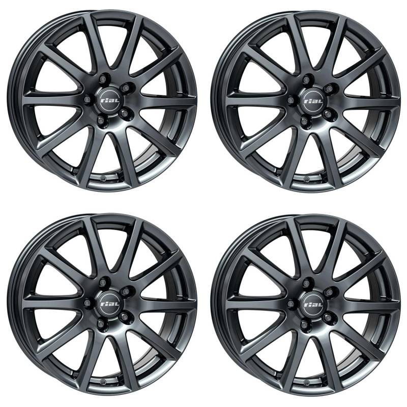 4x Rial Felgen Alufelgen Milano 6.5Jx16 ET50 5x108 titanium kompatibel mit FORD C-Max Focus Galaxy Kuga Mondeo S-Max Transit Tourneo Connect von Rial