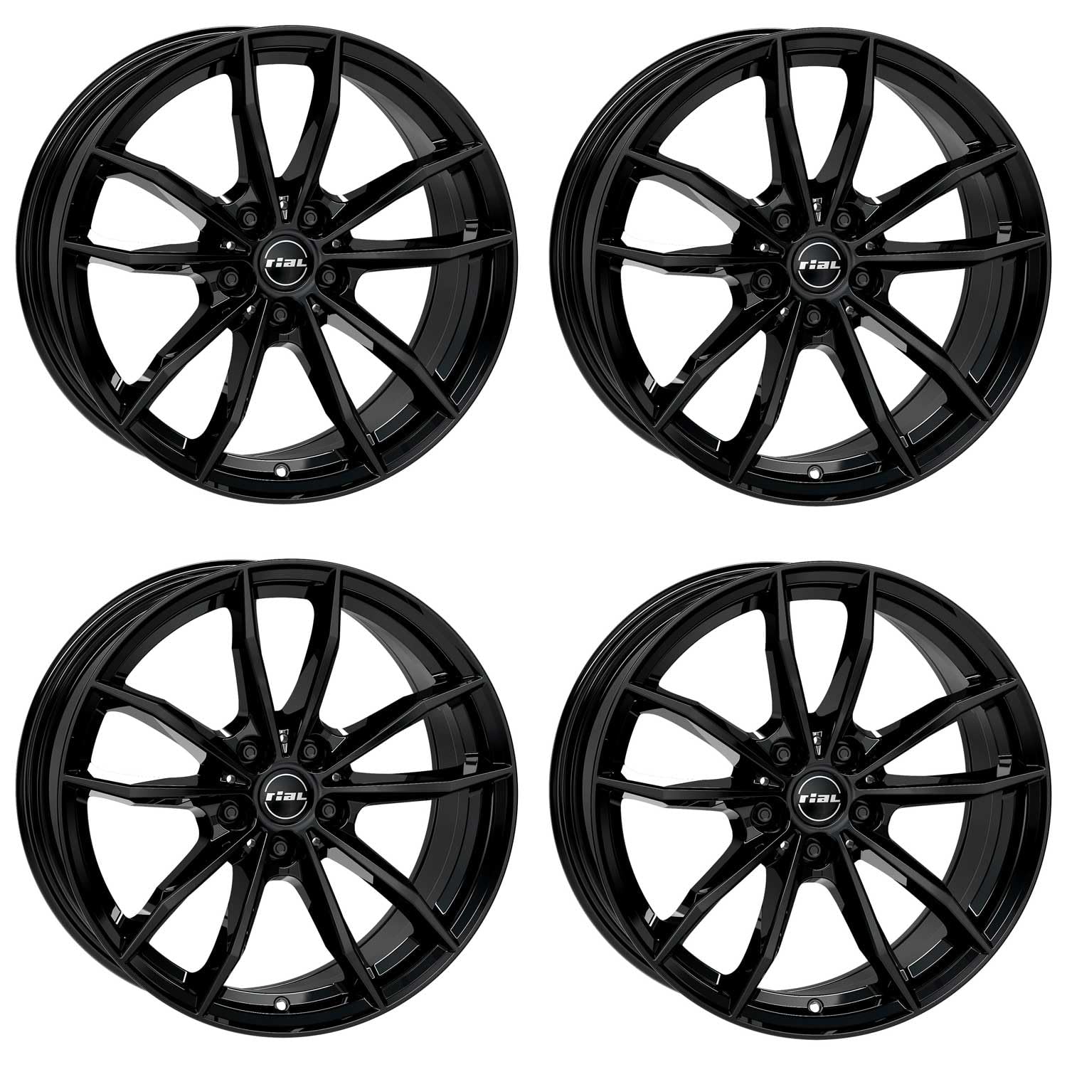 4x Rial Felgen Alufelgen X12 7.5Jx17 ET27 5x112 diamant-schwarz kompatibel mit TOYOTA Supra von Rial