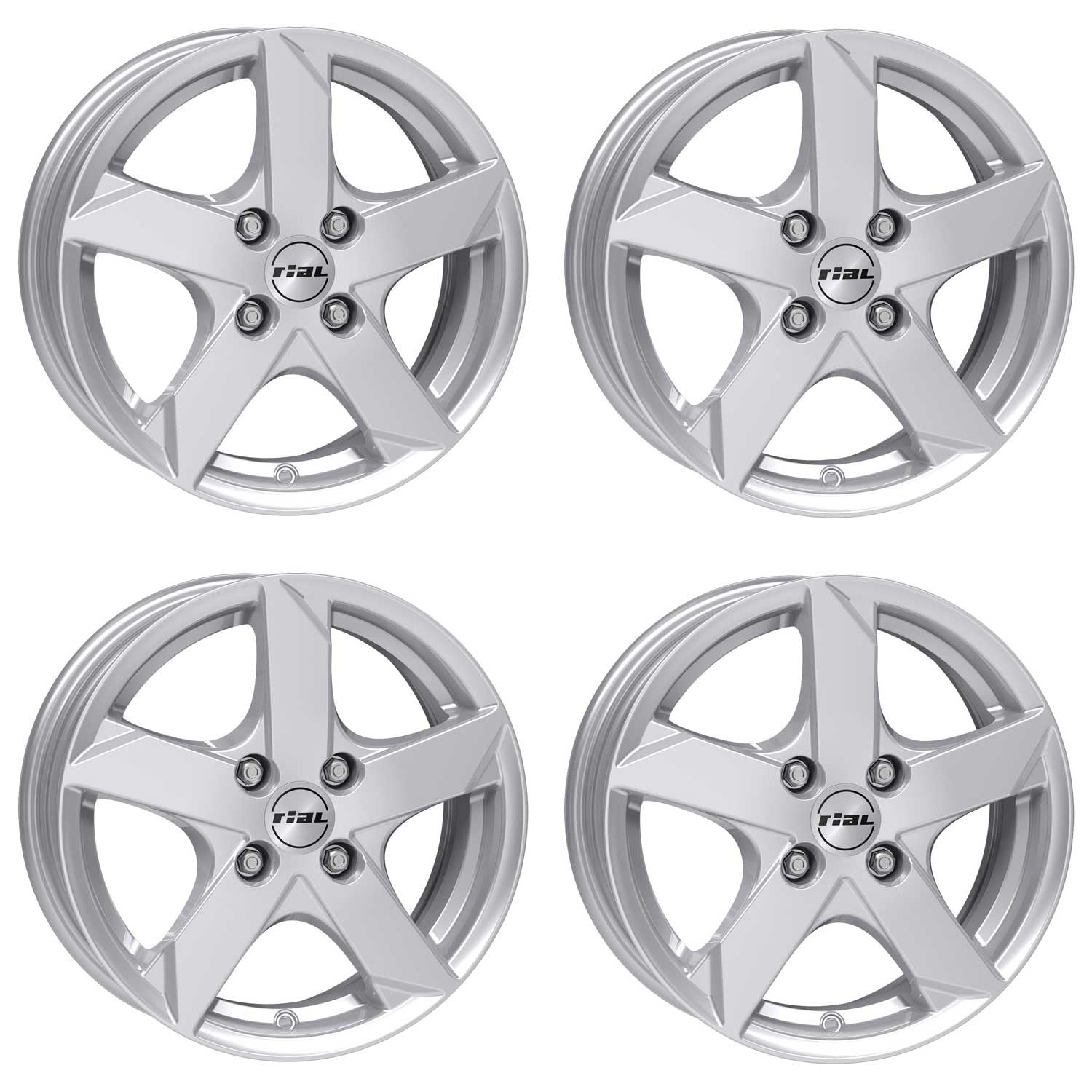 4x Rial Felgen Kodiak 6.0Jx15 ET23 4x108 polar-silber kompatibel mit CITROEN C2 C3 C4 DS3 von Rial