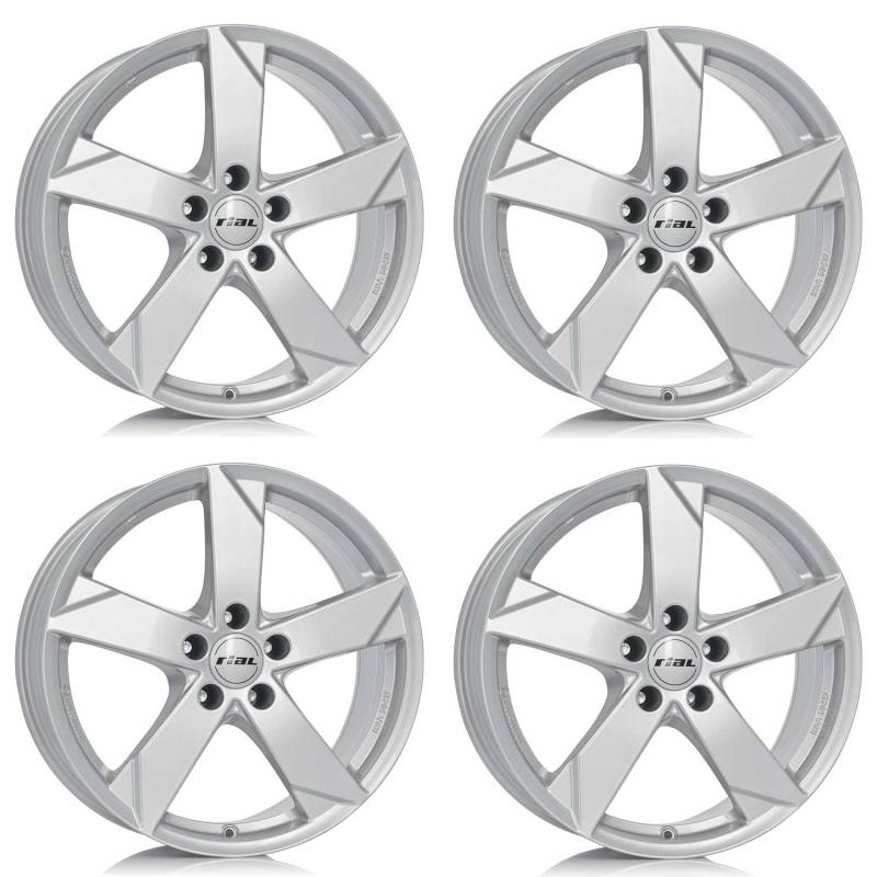 4x Rial Felgen Kodiak 7.5Jx18 ET45 5x112 polar-silber kompatibel mit AUDI A3 A3 Sportback Limousine A4 A6 Q2 Q3 S3 SQ2 TT von Rial