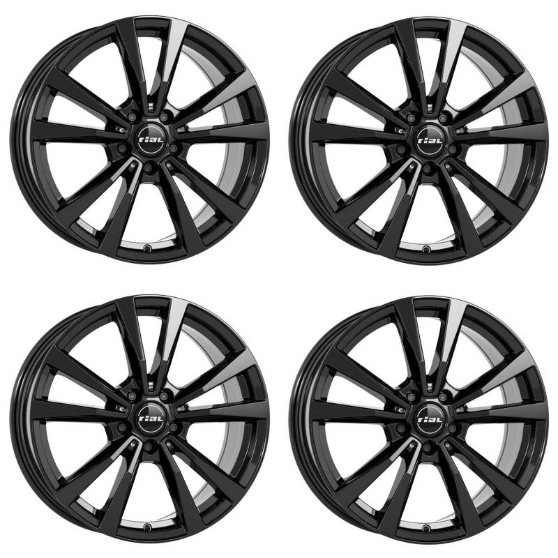 4x Rial Felgen M12 7.0Jx17 ET48,5 5x112 diamant-schwarz kompatibel mit AUDI A4 von Rial