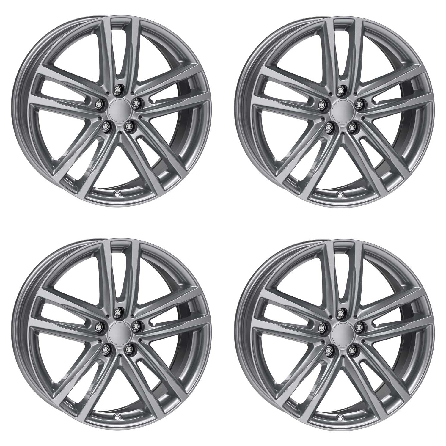 4x Rial Felgen X10 8.5Jx18 ET50 5x120 metal-grey kompatibel mit VOLKSWAGEN Amarok T5 T6 T6.1 Touareg von Rial