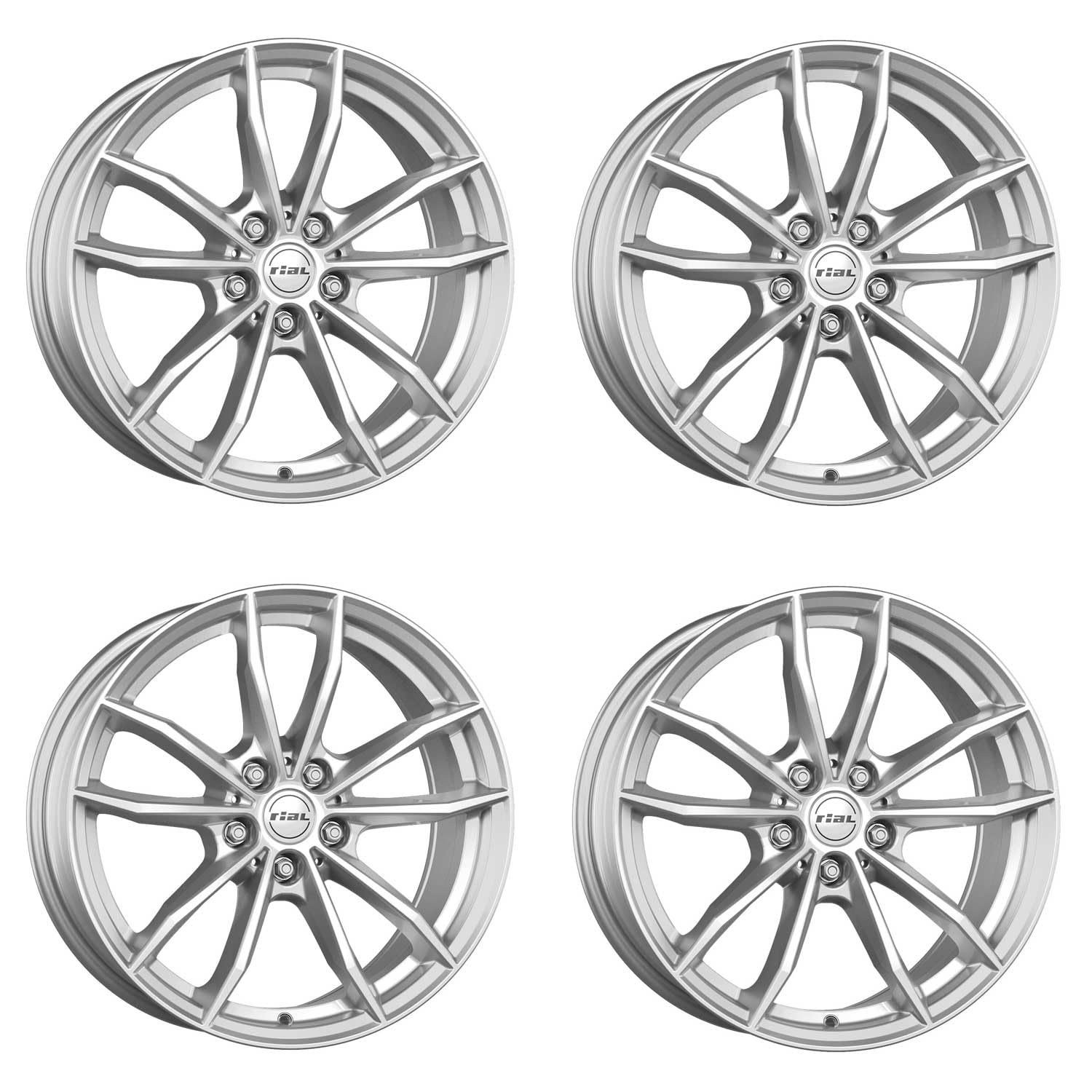 4x Rial Felgen X12 7.5Jx18 ET51 5x112 polar-silber kompatibel mit BMW 1 2 X1 X2 von Rial