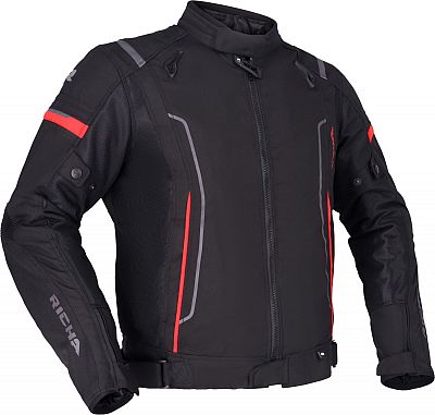 Richa Airstream 3, Textiljacke wasserdicht - Schwarz/Rot - 5XL von Richa