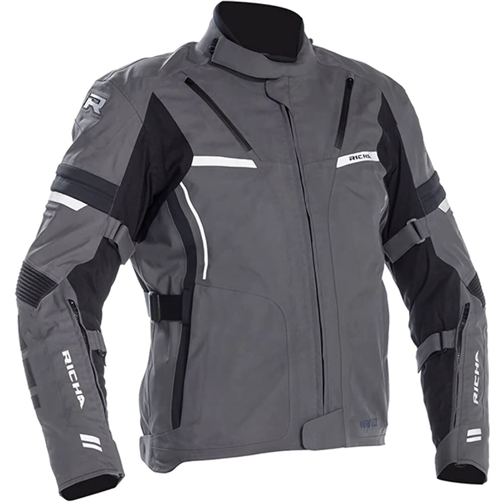 Richa Arc Gore-Tex wasserdichte Motorrad Textiljacke, grau/schwarz, XL von Richa