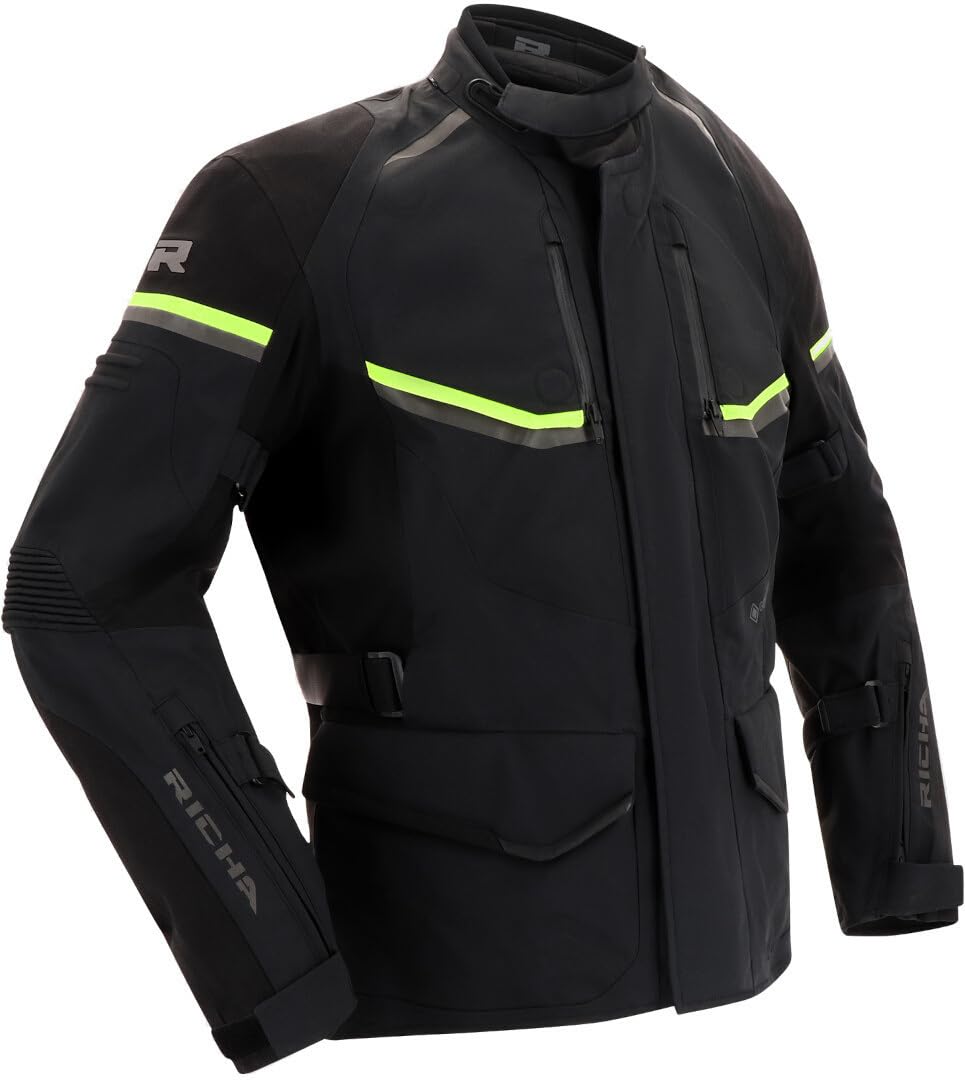 Richa Atlantic 2 Gore-Tex wasserdichte Motorrad Textiljacke, schwarz/gelb, L von Richa