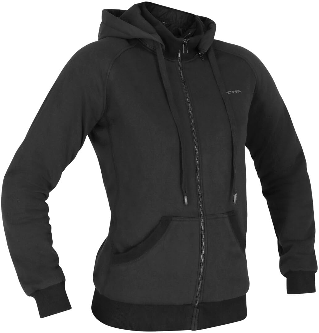 Richa Titan 2 Damen Motorrad Zip Hoodie, schwarz, XL von Richa