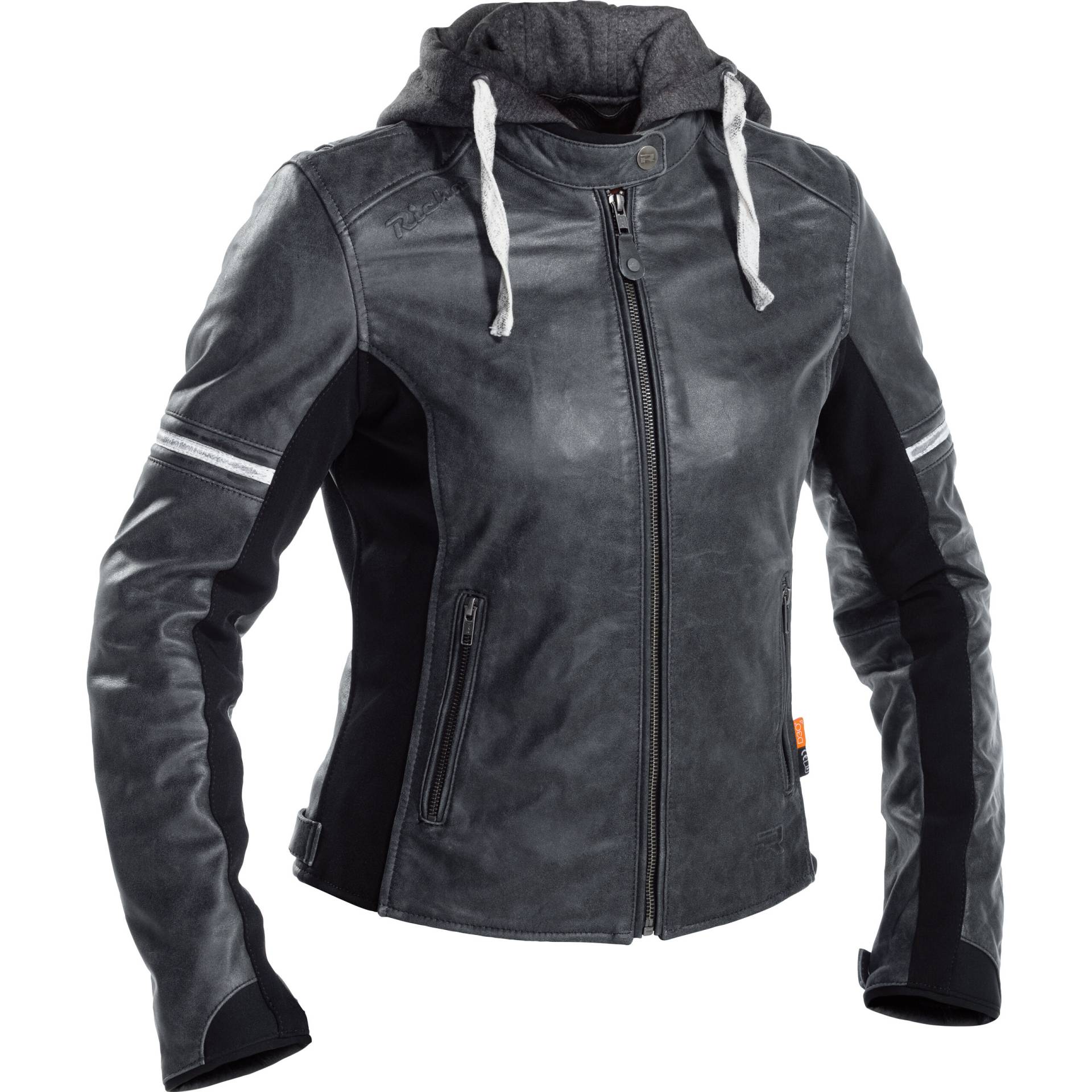 Richa Toulon 2 Damen Lederjacke grau 38 Damen von Richa