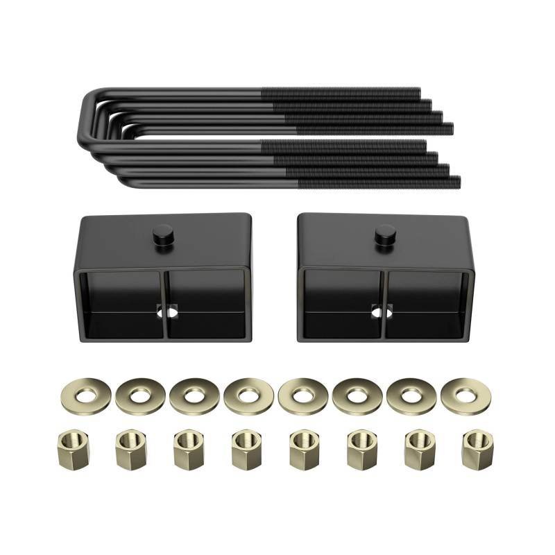 7,6 cm (3 Zoll) hinteres Nivellierblock-Set, kompatibel mit 1999–2019 Silverado 1500 GMC Sierra 1510,8 cm (1500,8 Zoll) schwarzen Nivellierhebeblock, verlängerte quadratische U-Schrauben von Richeer