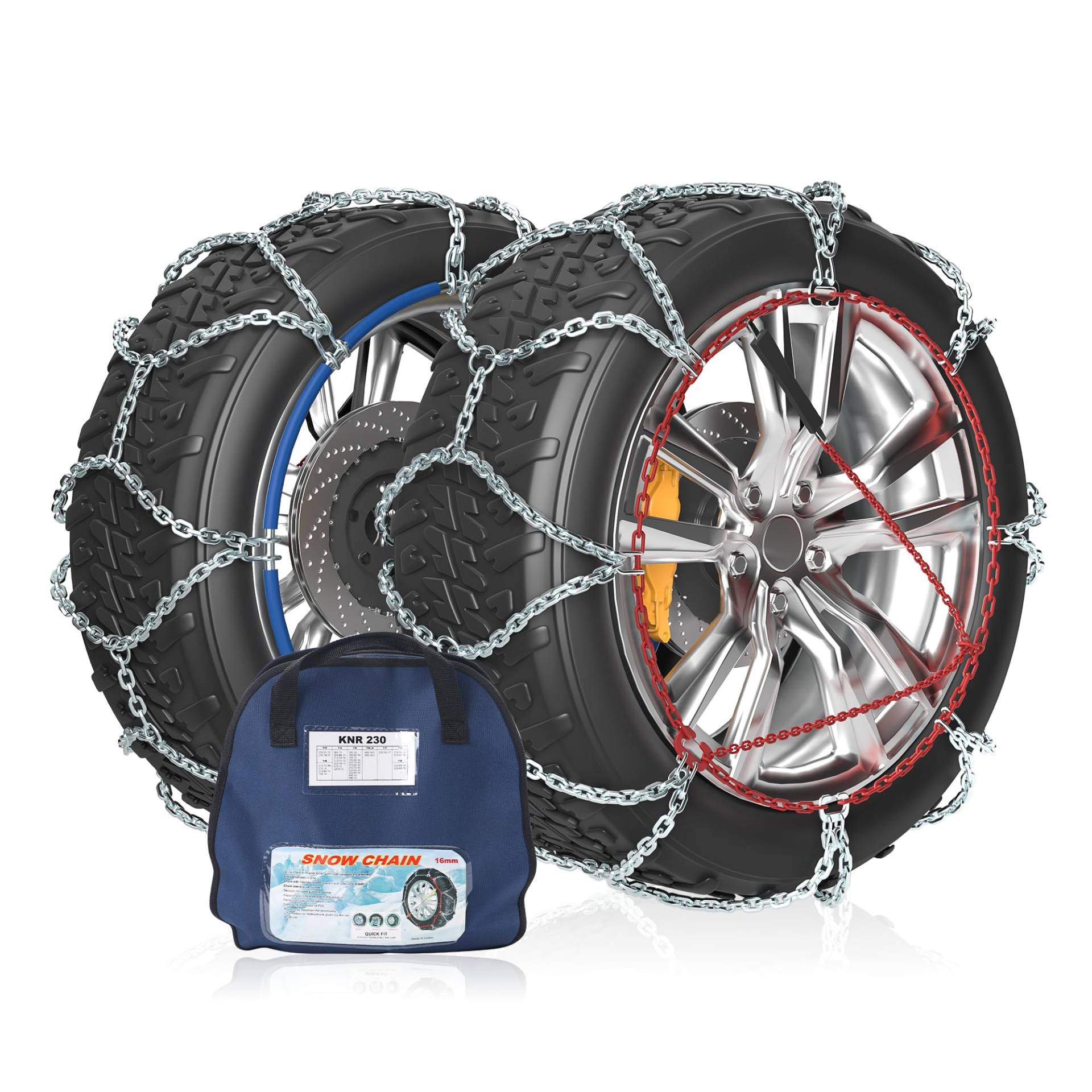 Richeer Schneeketten für Reifen 215/80 R16, SUV/4×4 (16MM), 1 Paar von Richeer