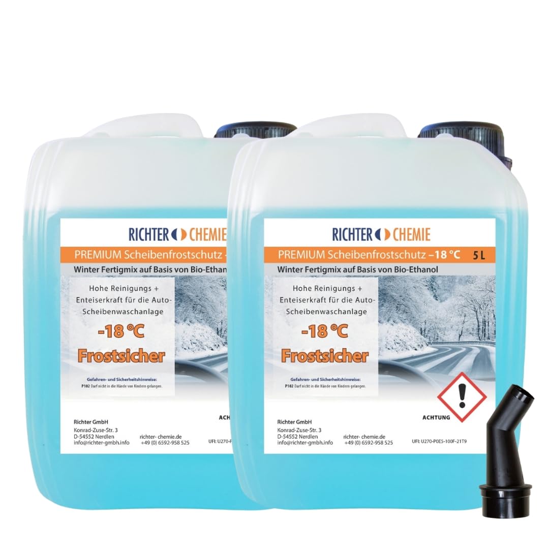 Richter Chemie | Premium Scheibenfrostschutz | -18°C | Gebrauchsfertig | 5 Liter | Auto Scheibenwaschanlage | Citrus Duft von Richter Chemie