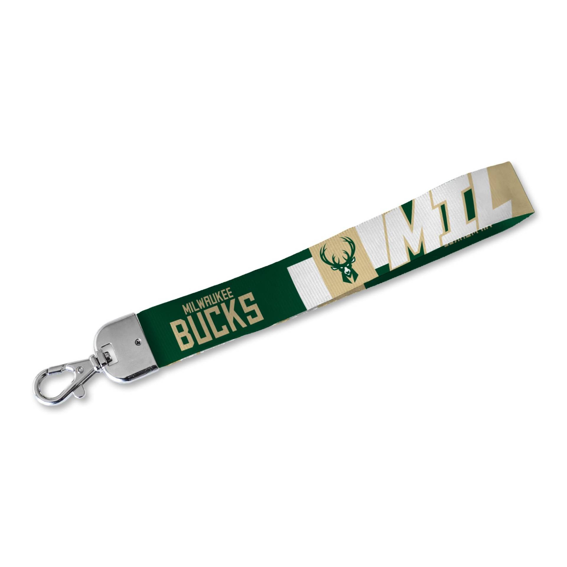 Rico Industries NBA Basketball Milwaukee Bucks Handgelenk-Schlüsselband, niedlicher Handgelenkriemen, Schlüsselanhängerhalter für Damen und Herren, Autoschlüssel, Ausweise, Karten, Geldbörse, Telefon, von Rico Industries