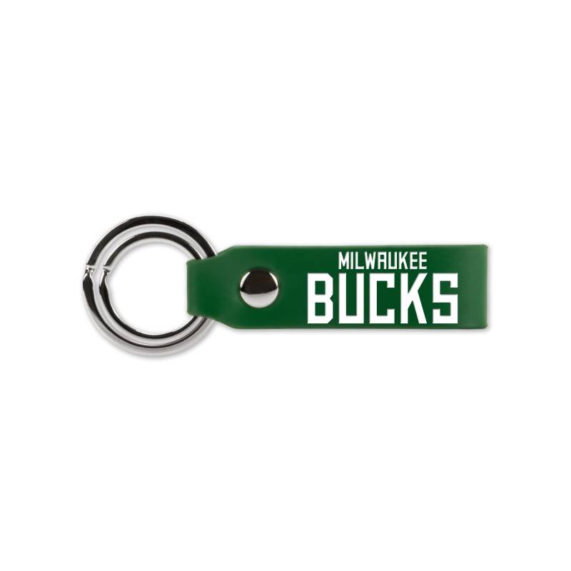 Rico Industries NBA Basketball Milwaukee Bucks Schlüsselanhänger aus Silikon, Lasergravur, Grün von Rico Industries