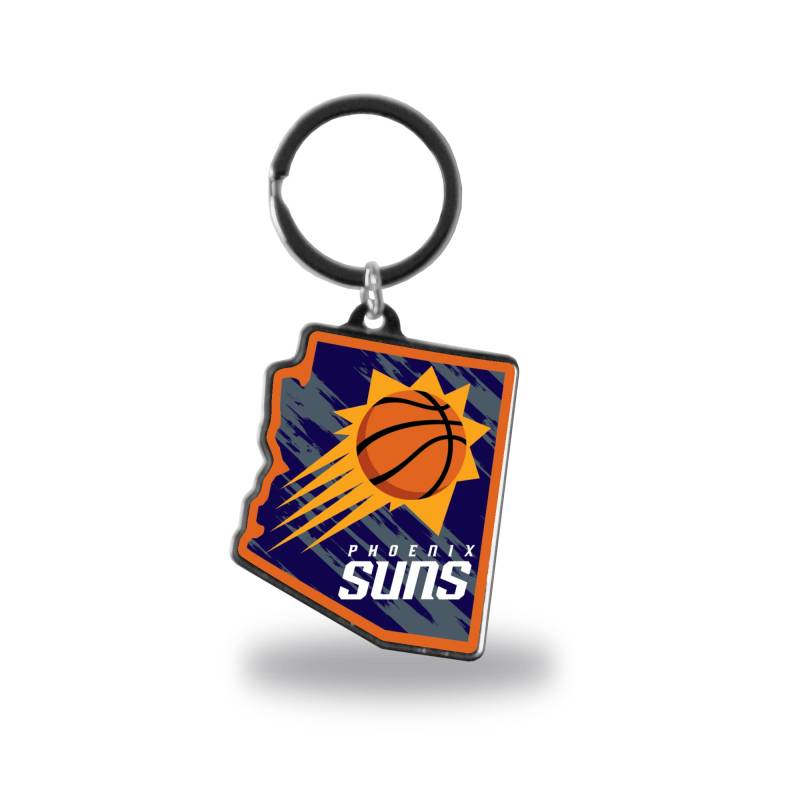 Rico Industries NBA Phoenix Suns State Shape Schlüsselanhänger, Silber von Rico Industries