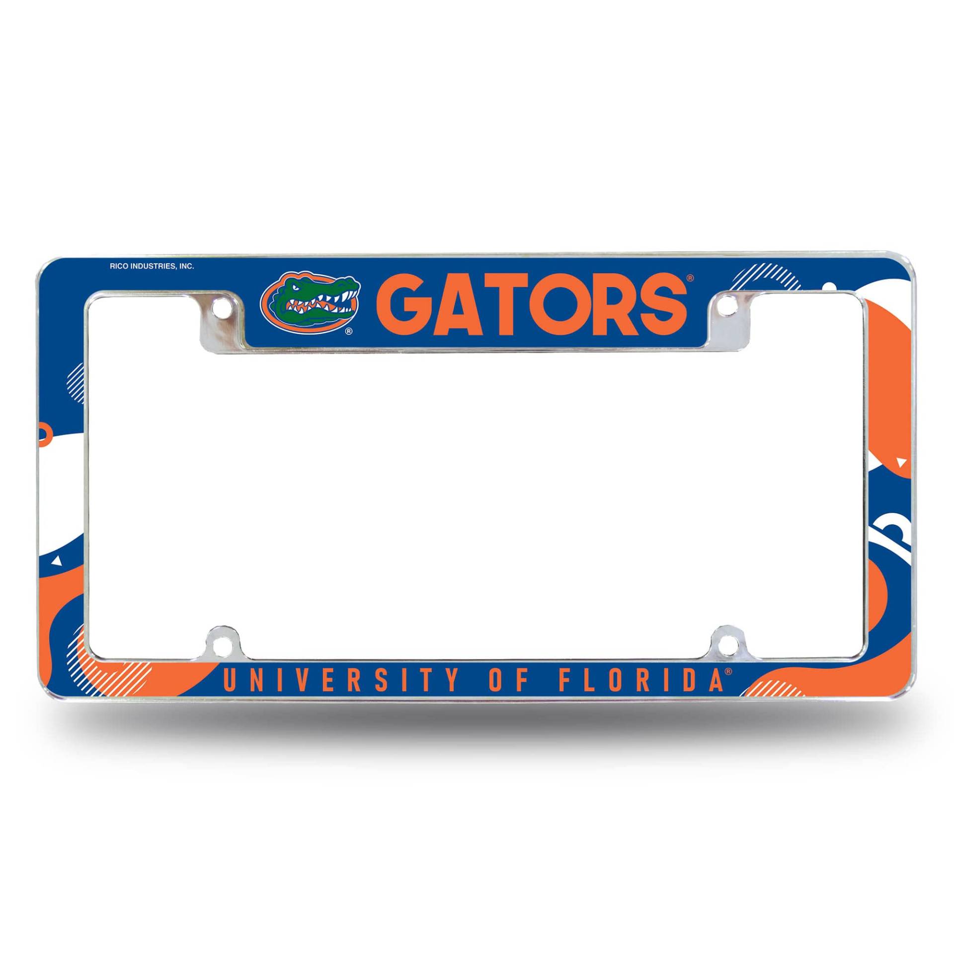 Rico Industries NCAA Florida Gators Wave 12" x 6" Chrome All Over Automotive License Plate Frame for Car/Truck/SUV von Rico Industries