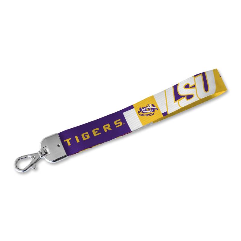 Rico Industries NCAA LSU Tigers Handgelenk-Schlüsselband, niedlicher Handgelenkriemen, Schlüsselanhängerhalter für Damen und Herren, Autoschlüssel, Ausweise, Karten, Geldbörse, Telefon, Kamera von Rico Industries