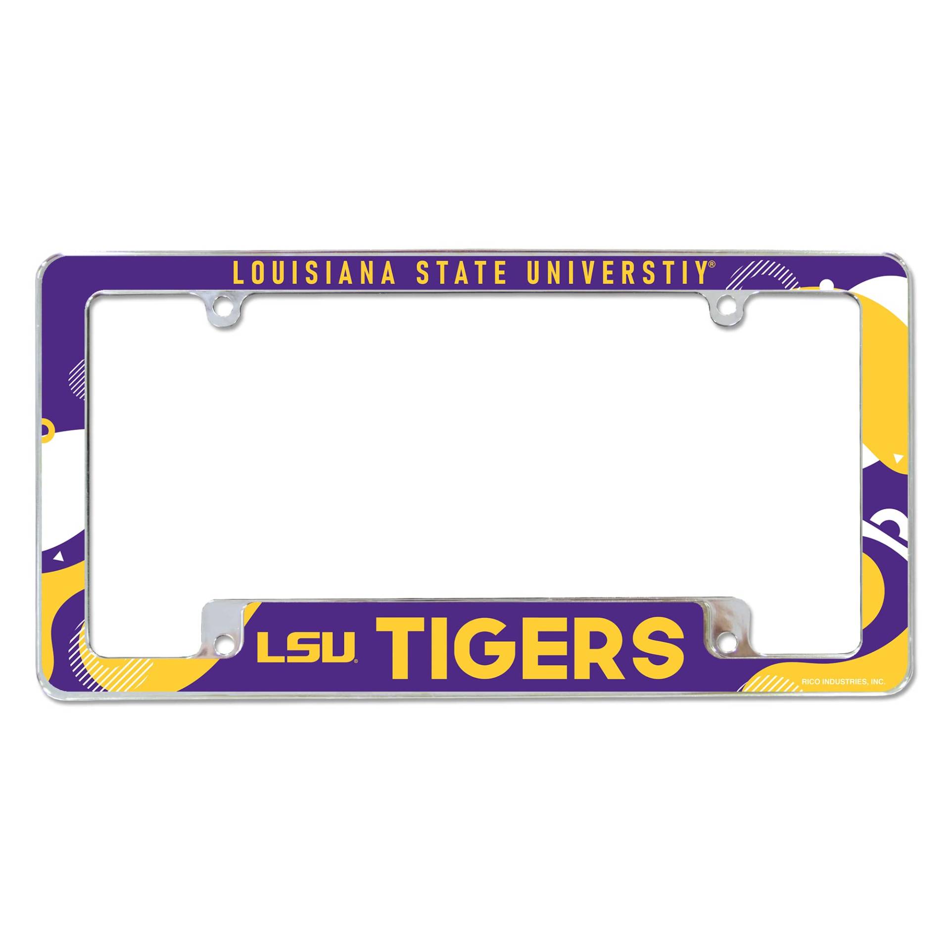 Rico Industries NCAA LSU Tigers Wave 12" x 6" Chrome All Over Automotive License Plate Frame for Car/Truck/SUV von Rico Industries