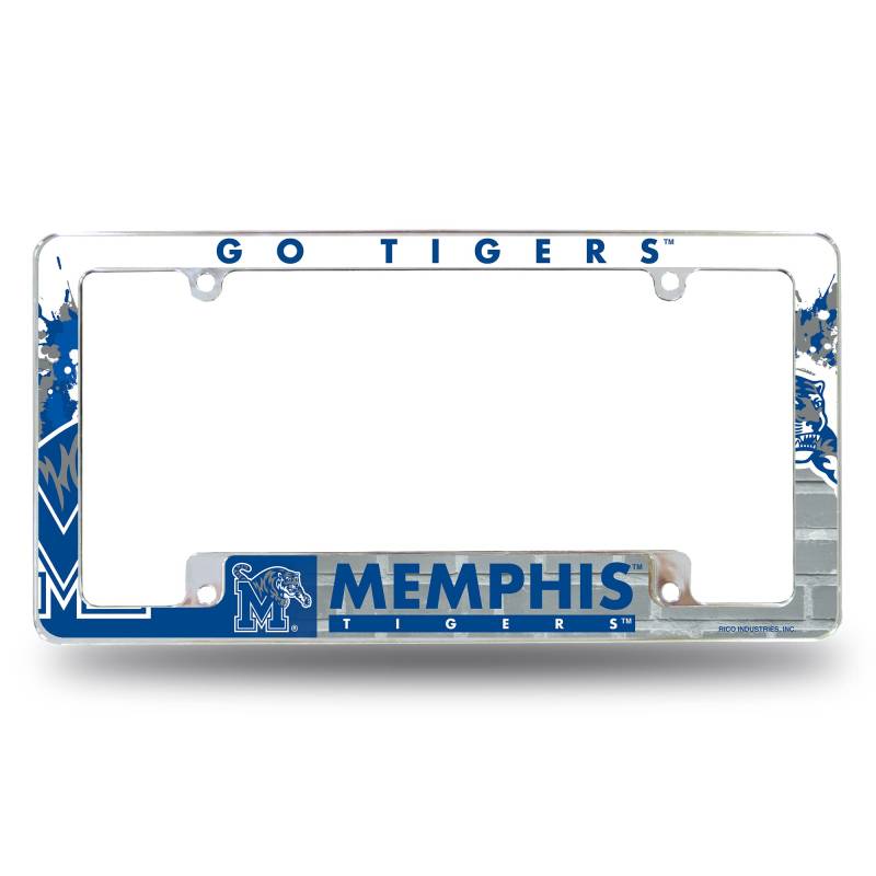 Rico Industries NCAA Memphis Tigers Primary 12" x 6" Chrome All Over Automotive License Plate Frame for Car/Truck/SUV von Rico Industries