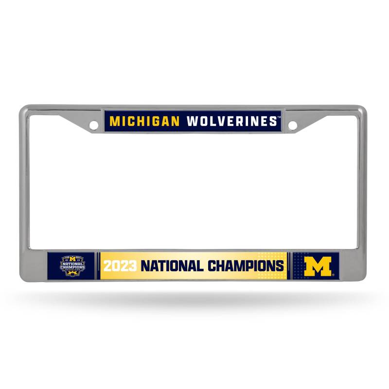 Rico Industries NCAA Michigan Wolverines 2024 CFP National Champions 30,5 x 15,2 cm Chromrahmen mit Aufklebereinsätzen – Auto/LKW/SUV-Autozubehör von Rico Industries