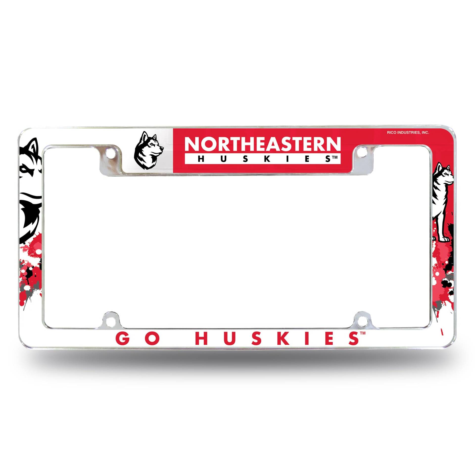 Rico Industries NCAA Northeastern Huskies Primary 30,5 x 15,2 cm, Chrom, für Auto/LKW/SUV von Rico Industries