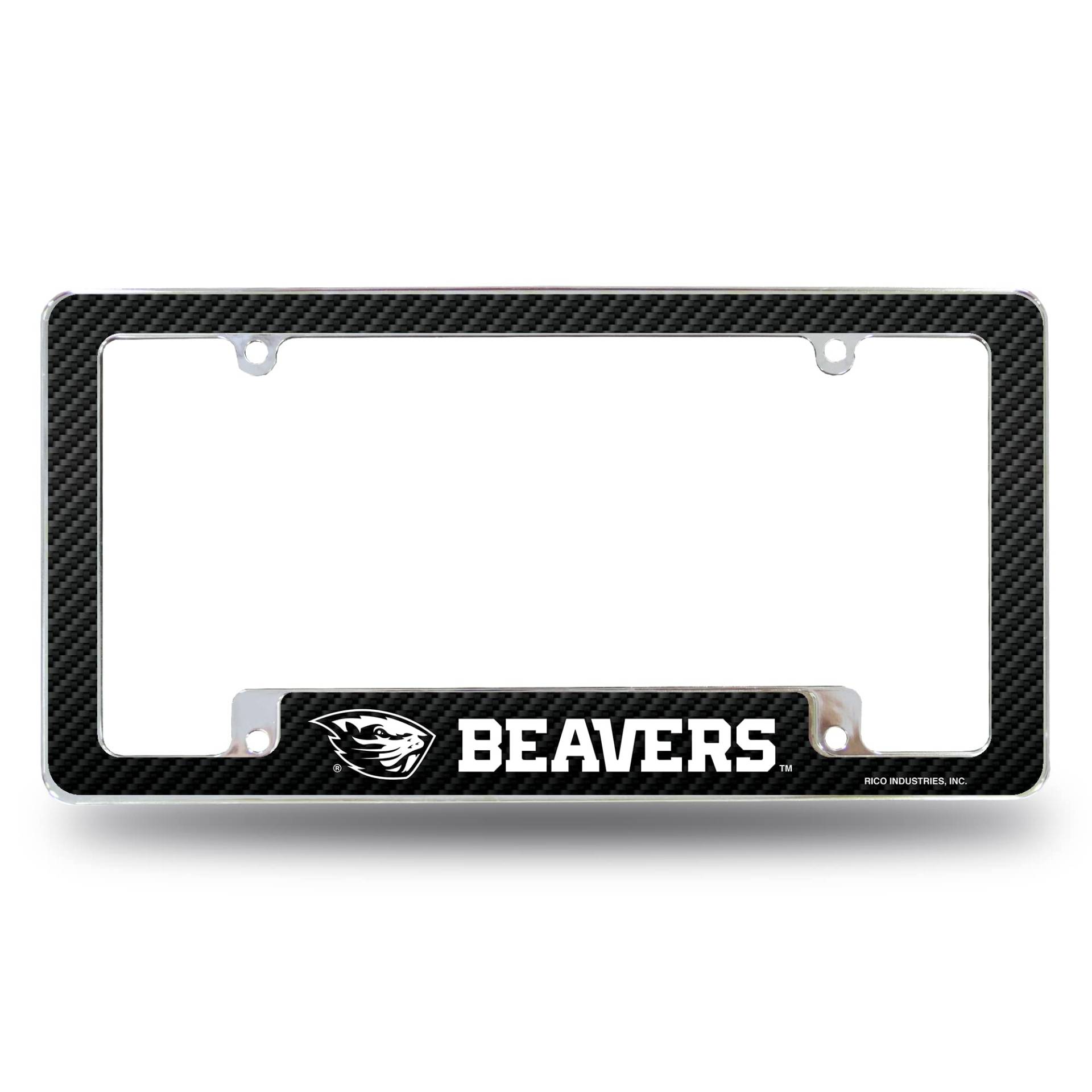 Rico Industries NCAA Oregon State Beavers Carbon Fiber 12" x 6" Chrome All Over Automotive License Plate Frame for Car/Truck/SUV von Rico Industries