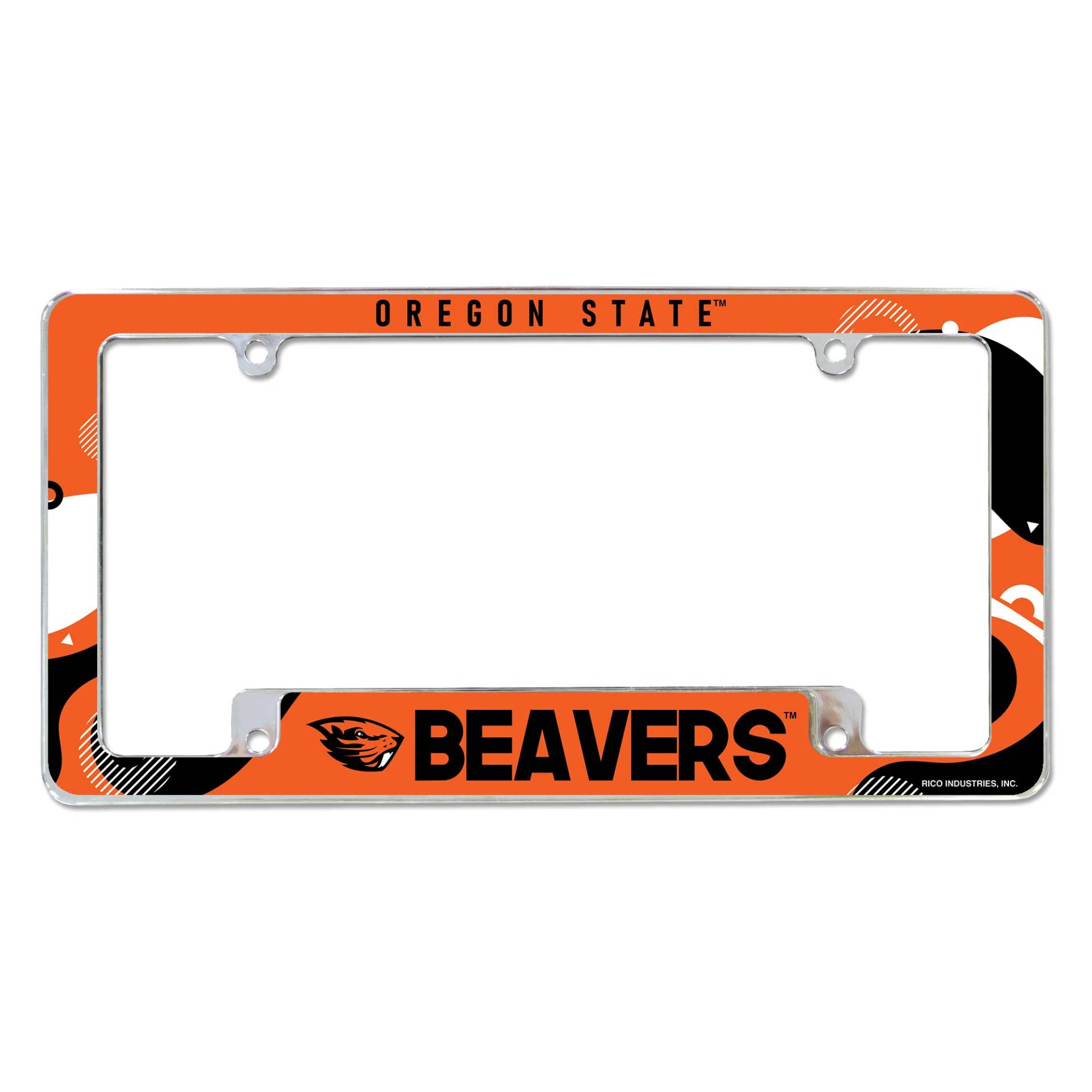 Rico Industries NCAA Oregon State Beavers Wave 12" x 6" Chrome All Over Automotive License Plate Frame for Car/Truck/SUV von Rico Industries