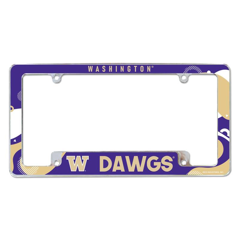 Rico Industries NCAA Washington Huskies Wave 12" x 6" Chrome All Over Automotive License Plate Frame for Car/Truck/SUV von Rico Industries