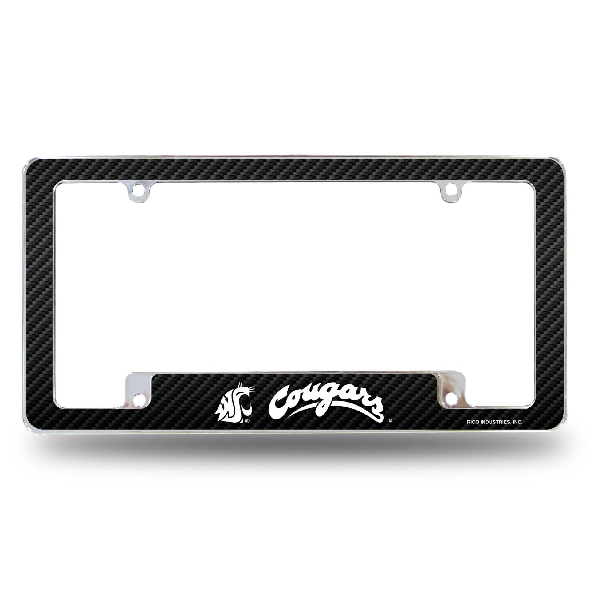 Rico Industries NCAA Washington State Cougars Carbon Fiber 12" x 6" Chrome All Over Automotive License Plate Frame for Car/Truck/SUV von Rico Industries