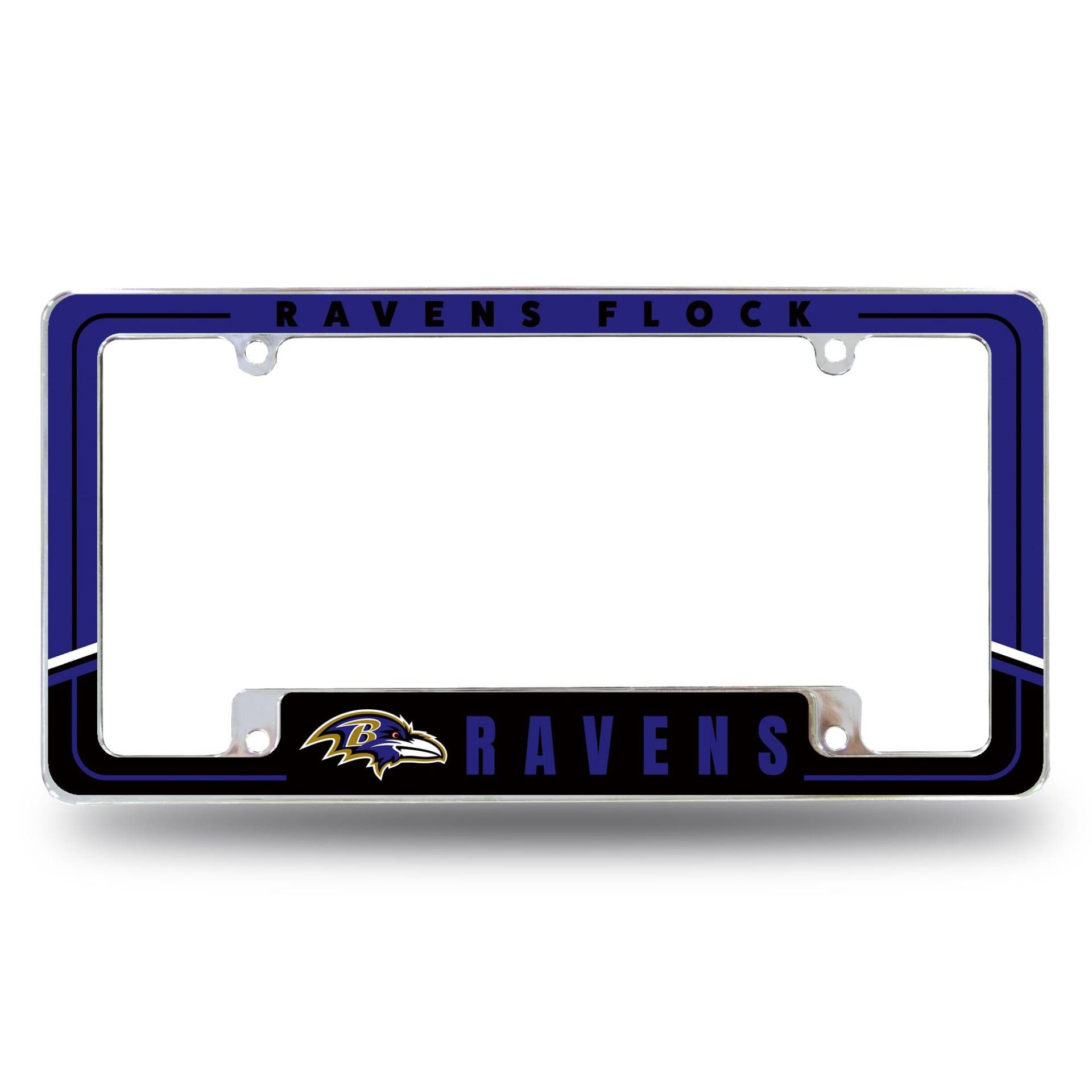 Rico Industries NFL Football Baltimore Ravens Zweifarbiger 30,5 x 15,2 cm Chrom-Kennzeichenrahmen für Auto/LKW/SUV von Rico Industries