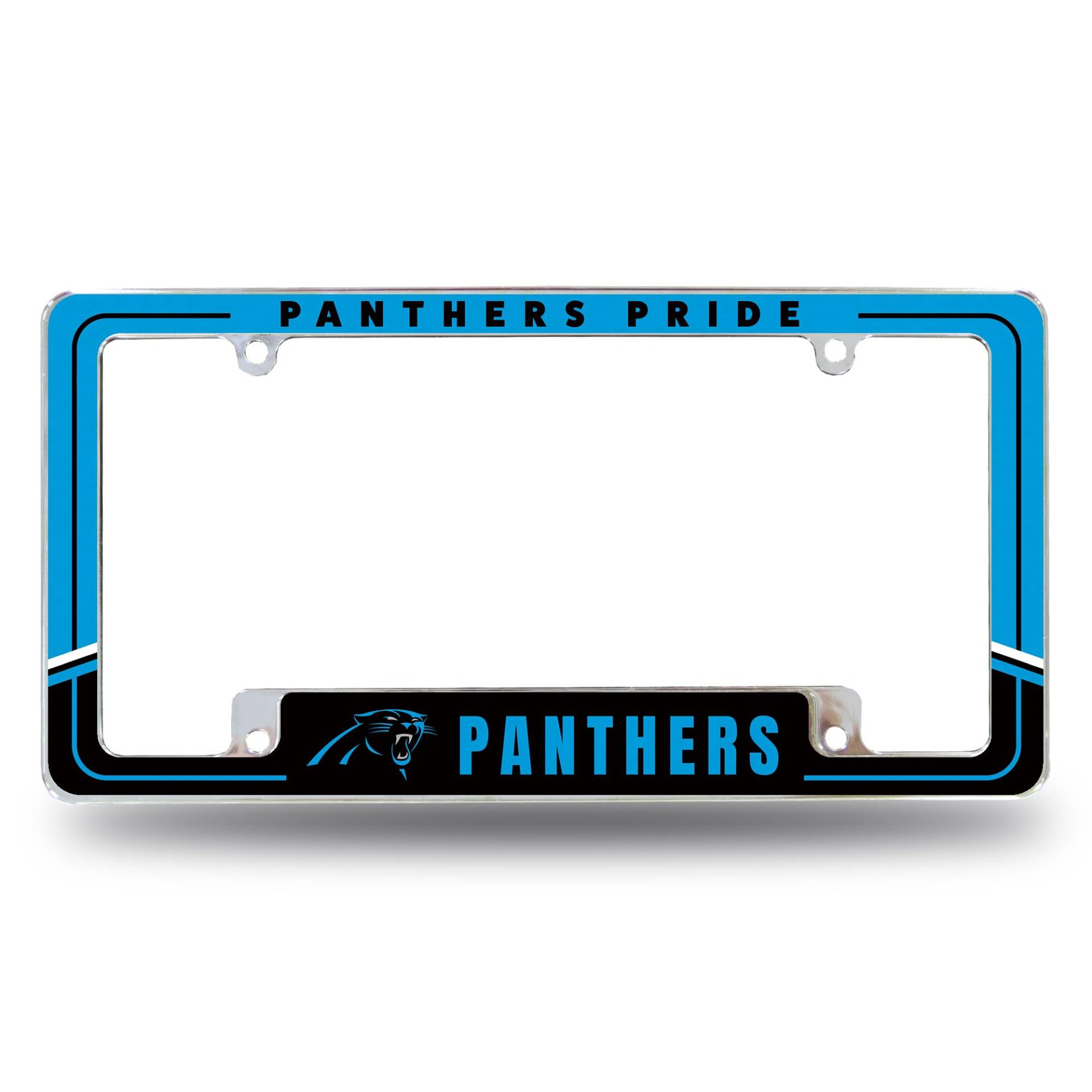 Rico Industries NFL Football Carolina Panthers Zweifarbiger 30,5 x 15,2 cm Chrom-Kennzeichenrahmen für Auto/LKW/SUV von Rico Industries