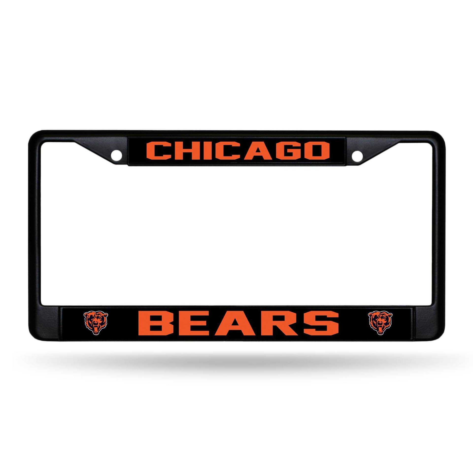 Rico Industries NFL Football Chicago Bears schwarzer Chromrahmen mit bedruckten Einsätzen, 30,5 x 15,2 cm, Auto-Zubehör von Rico Industries