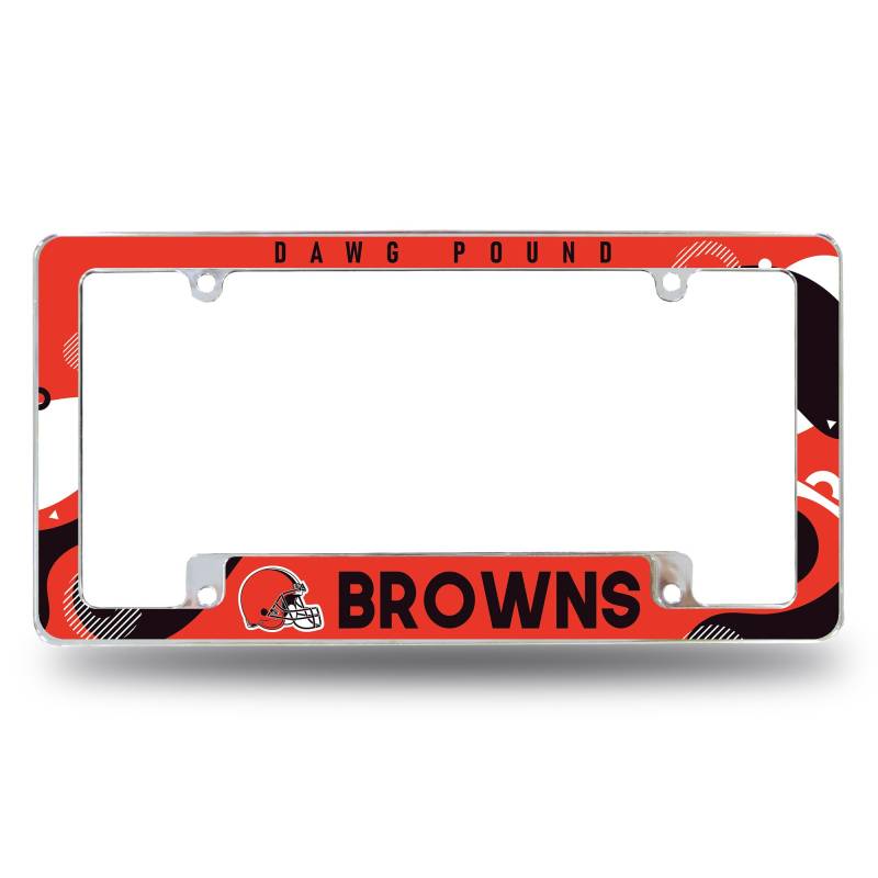 Rico Industries NFL Football Cleveland Browns Wave 30,5 x 15,2 cm Chrom All Over Automotive Kennzeichenrahmen für Auto/LKW/SUV von Rico Industries